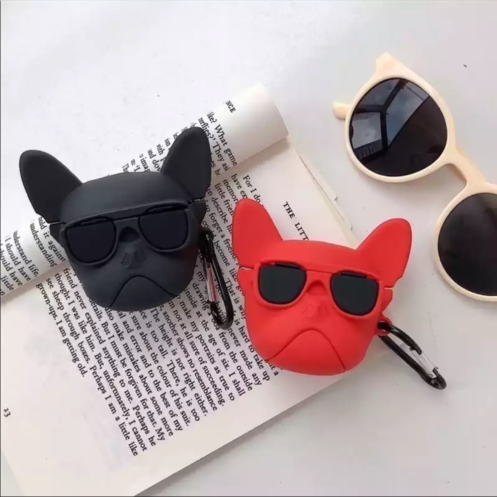 RED AirPods Pro Adorable Frenchie Bulldog Case​​ - Picture 3 of 7